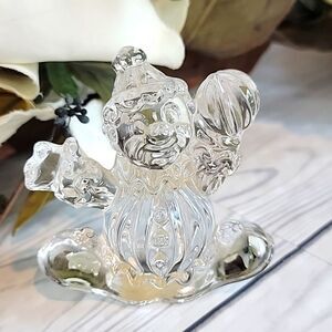 Princess House Crystal Treasures clown figurine with ball